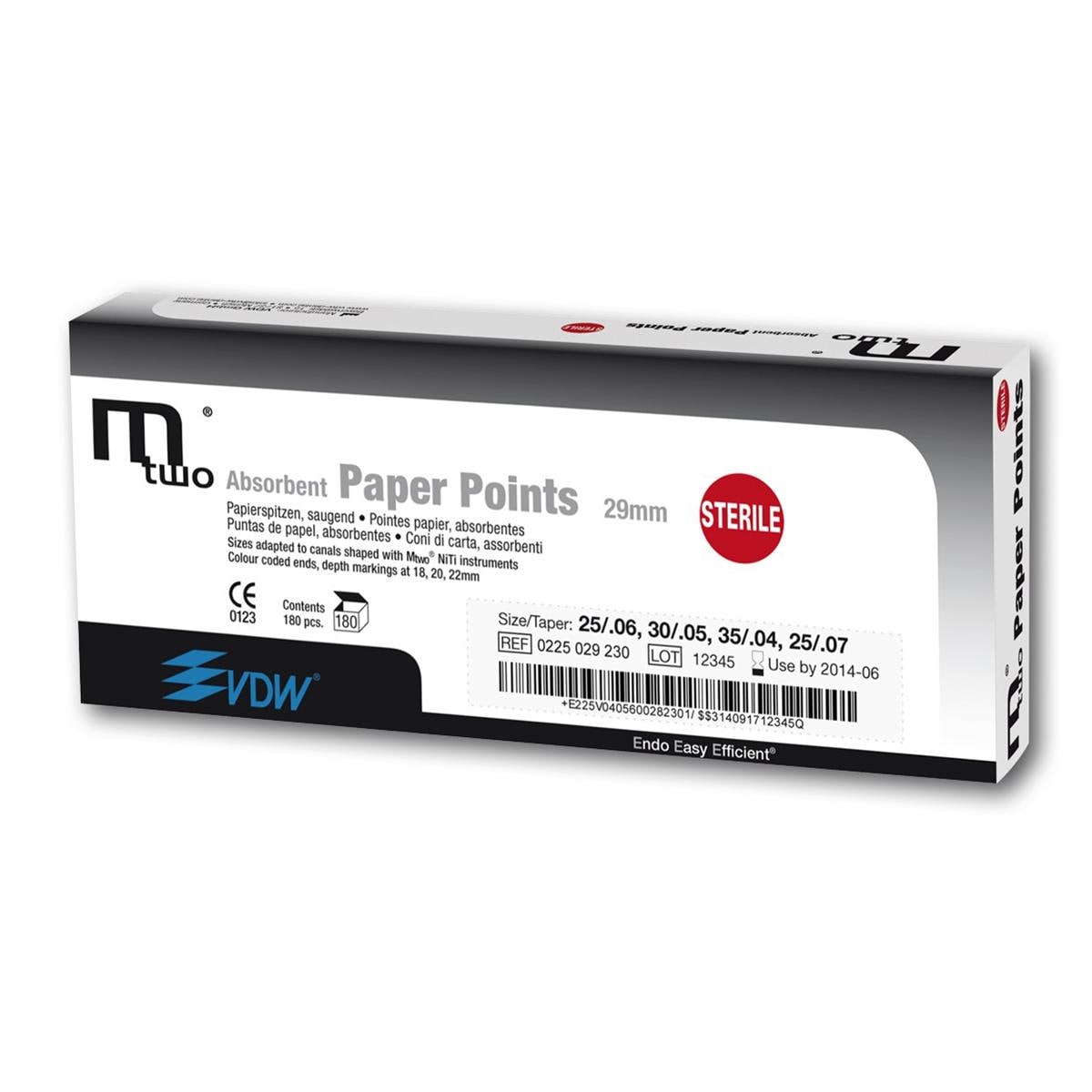 Mtwo paperpoints - navulling - Taper .04, ISO 40, 144 stuks
