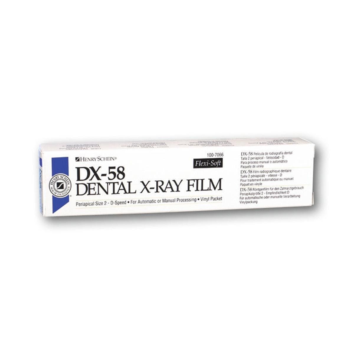 Dental X-ray Film - D-speed, 150 pcs, 30,5 x 40,5 mm, DX58, simple, flexi-soft, vinyle