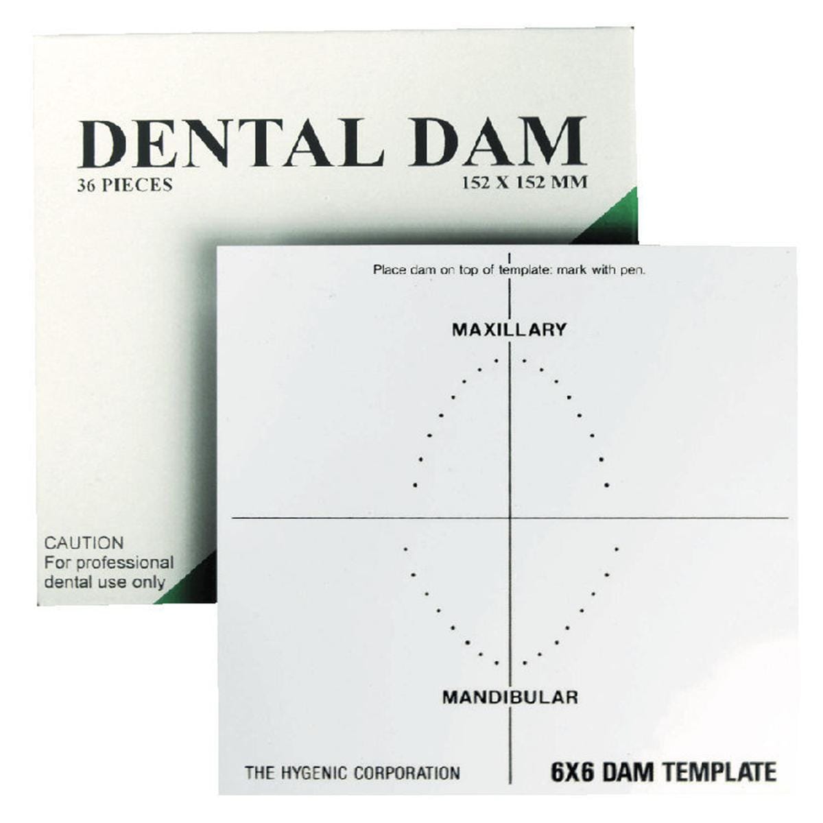 Hygenic Dam Template - Mal voor 6 x 6 cofferdam