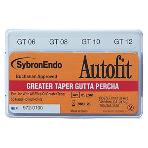 Autofit Gutta Percha - Greater Taper - .06-.12 ass.