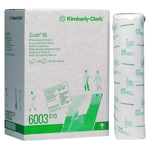 Scott Drap d'examen - 6003, Six rouleaux de 135 feuilles blanches, 50 m x 37 cm