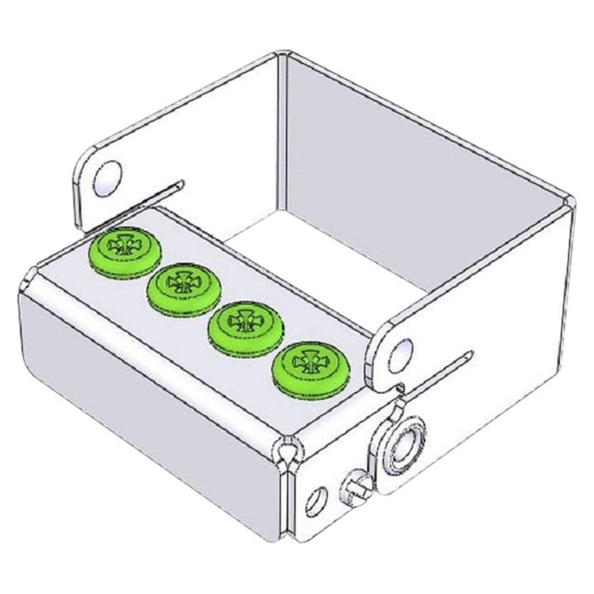 Borenstandaard Plug In - 4 gaten, 4,5 x 2 x 3 cm groen