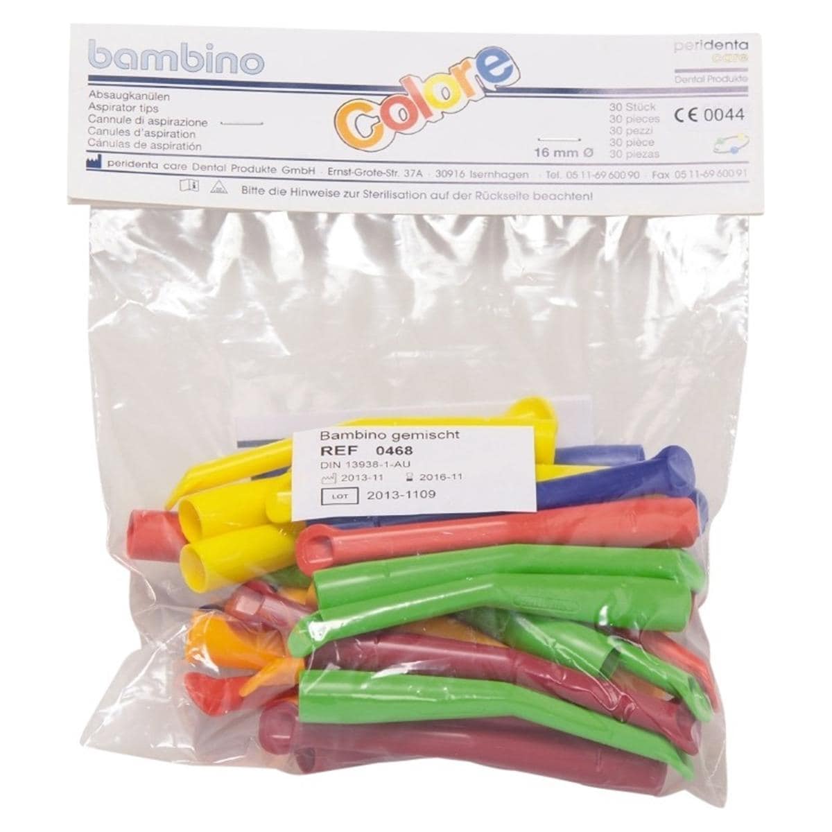 Canules d'aspiration Bambino Colore - Assortiment, 30 pcs