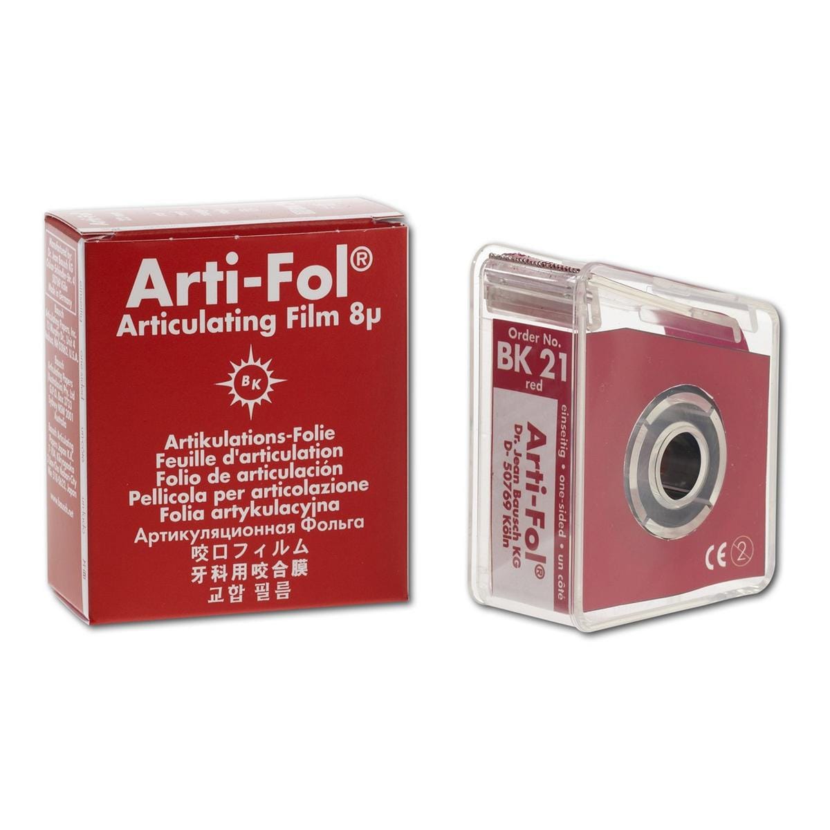 Arti-Fol simple-face, 8 micron - rouleau, 22 mm large x 20 m, simple face en distributeur, BK 21 rouge