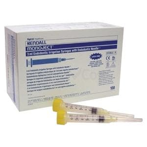 Monoject Endodontic Syringe - 27G x 1-1/4, 3 ml, 100 stuks, geel