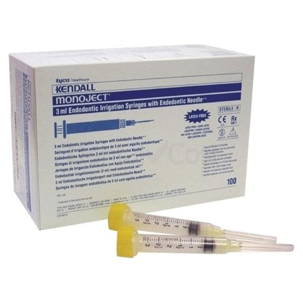 Monoject endodontic syringe - 27G x 1-1/4, 3 ml, 100 pcs, jaune