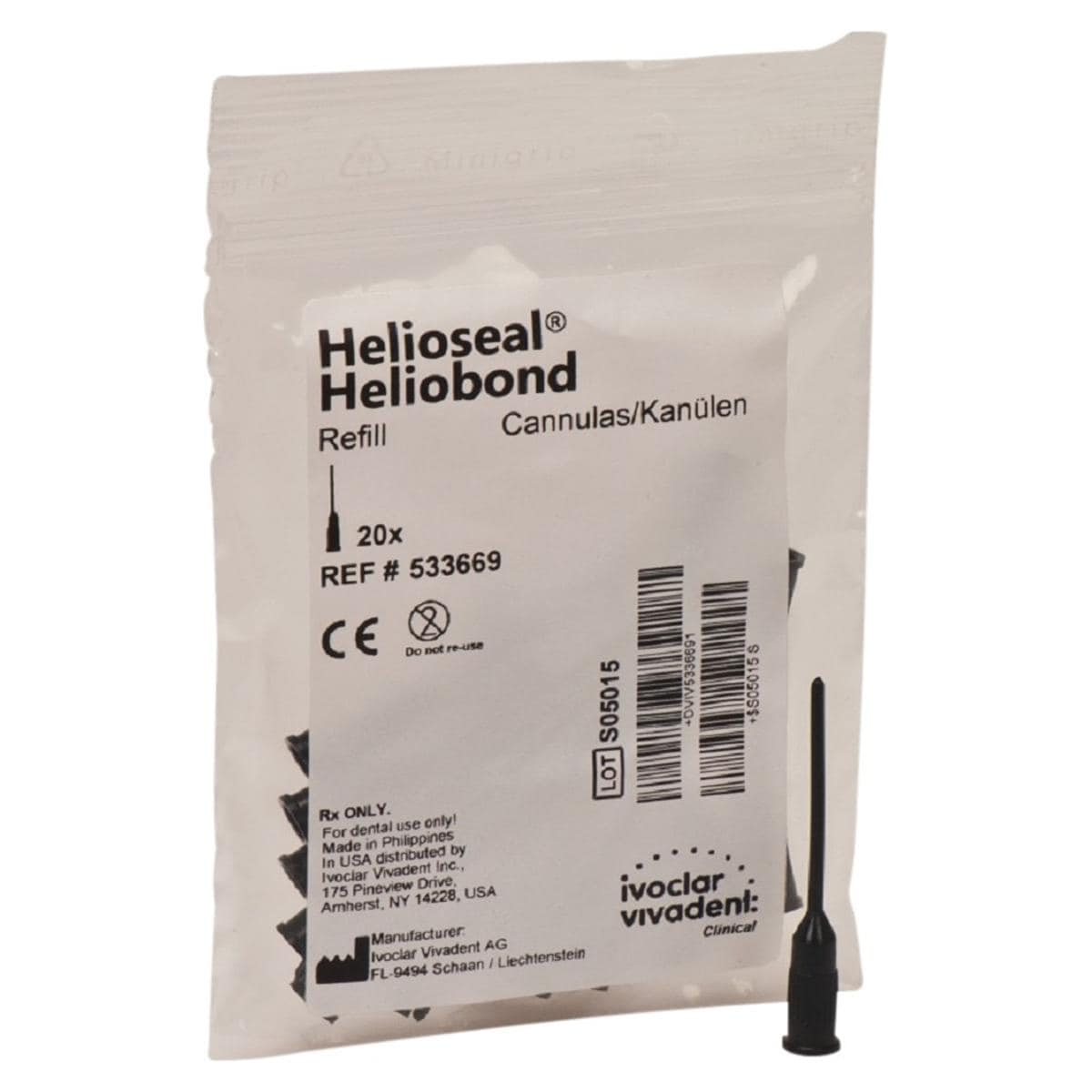 Heliobond / Helioseal canules - Verpakking, 20 stuks