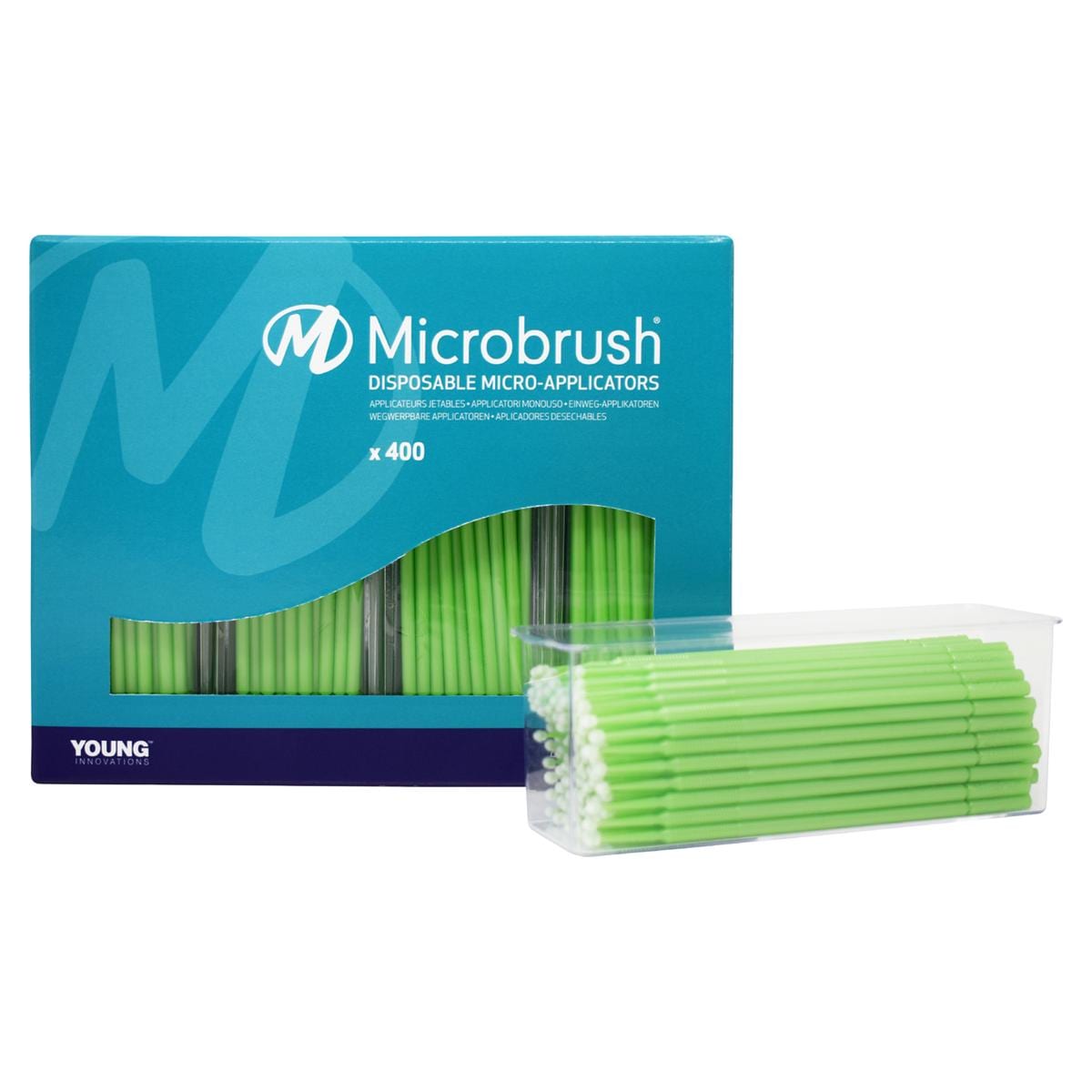 Microbrush Plus navulling voor Dispenser - Regular (2,0 mm) groen, 4 x 100 stuks