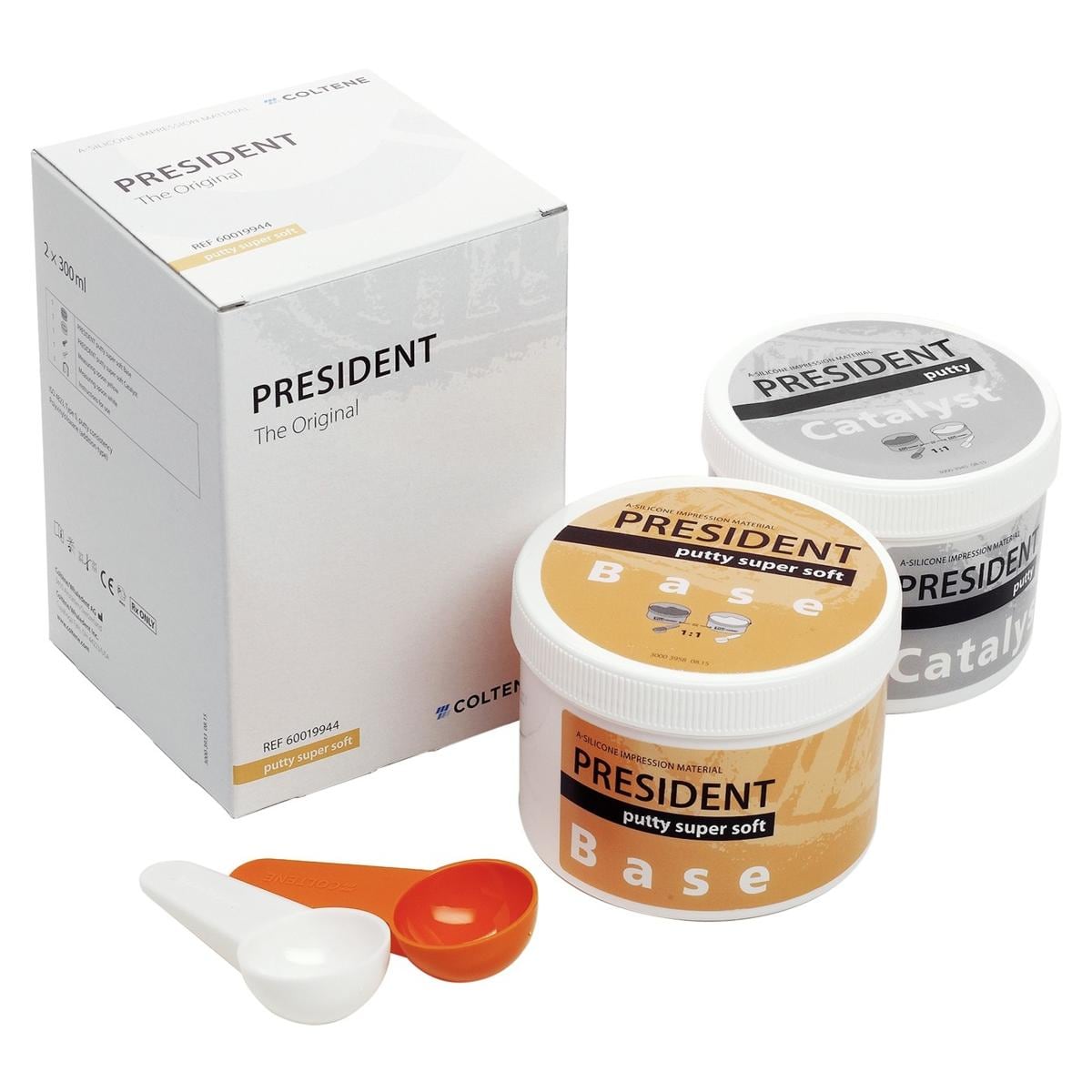 President The Original - Putty Super Soft, 300 ml basis, 300 ml katalysator en 2 doseerlepels