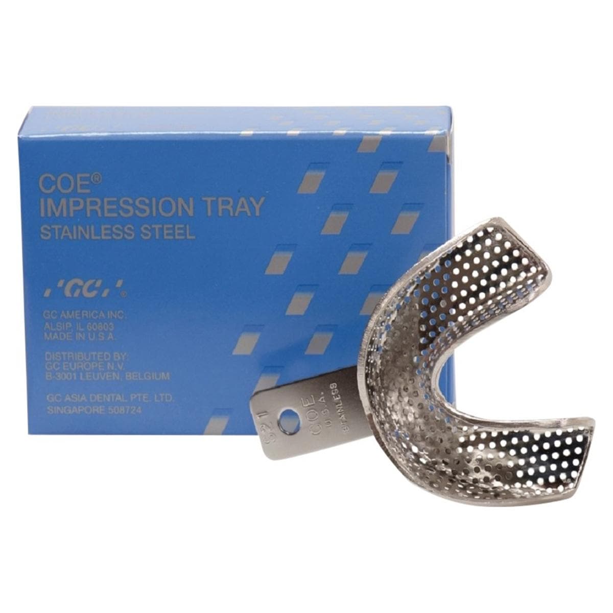 Coe Impression Trays non perfors en acier inoxydable - en bas - S21 medium