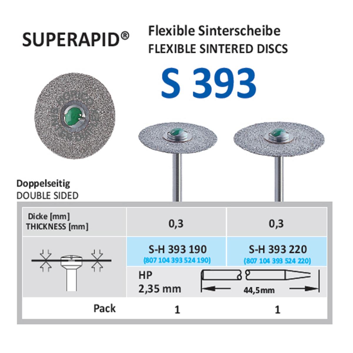 Diamantschijf Super Rapid SH 393 - HP 190 19 mm dubbelzijdig