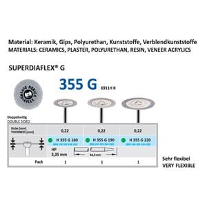 Diamantschijf Superdiaflex H 355 G - HP 190 19 mm dubbelzijdig grof