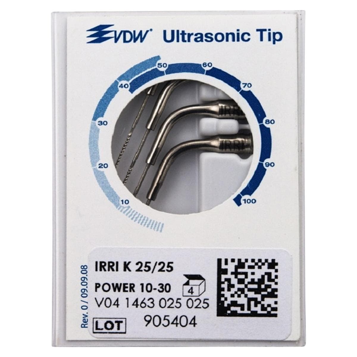 VDW Endo Ultrasoon vijlen IRRI K - ISO 25 25 mm, 4 stuks