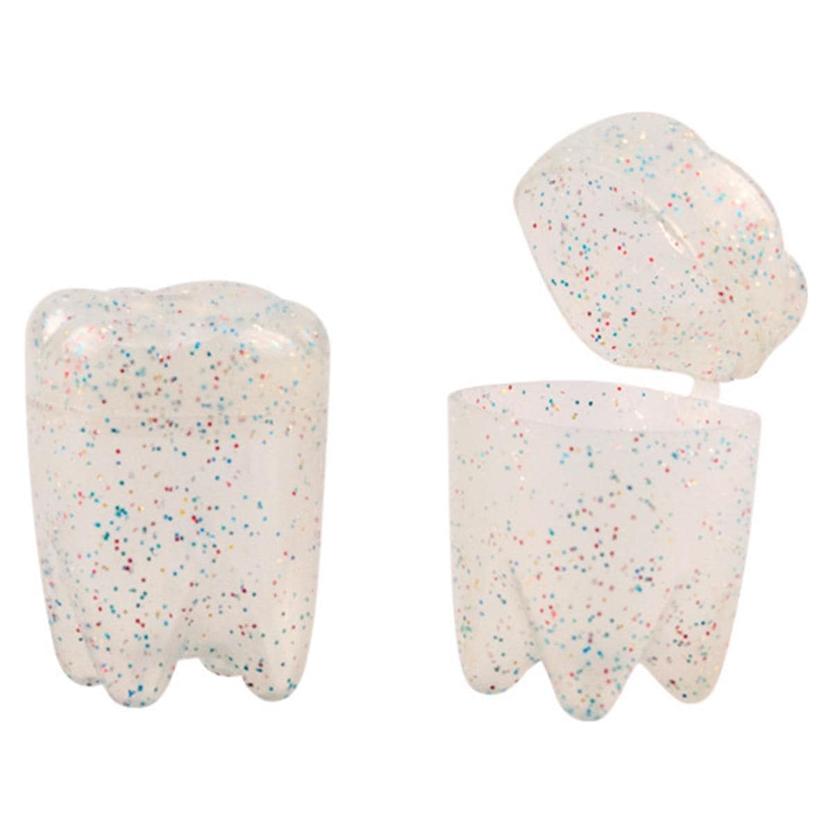 Boites  dents en forme de molaire - Paillettes, 72 pcs