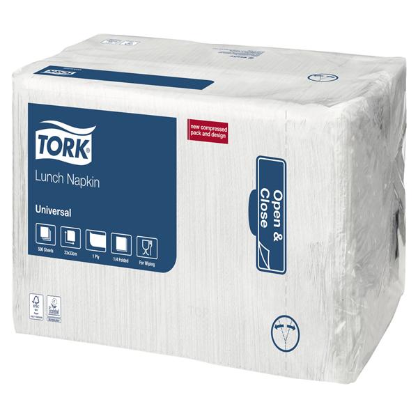 Tork Lunch Napkin servetten wit - Verpakking, 500 stuks