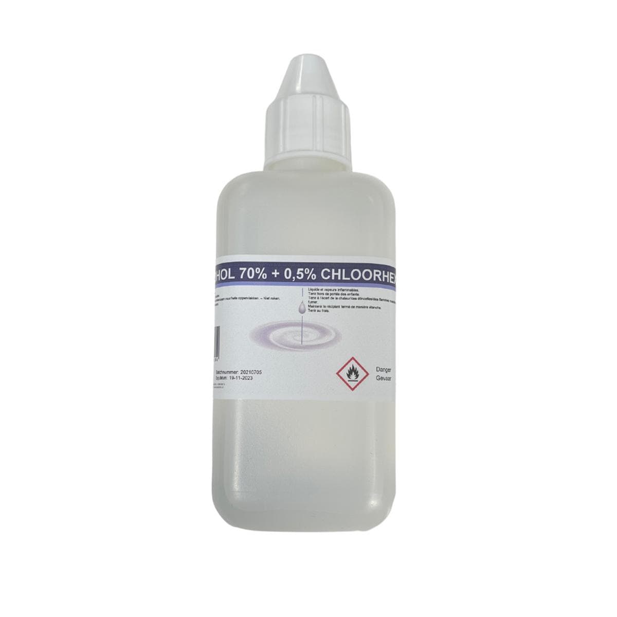 Alcohol 70% + Chloorhexidine 0,5% - Flesje, 250 ml