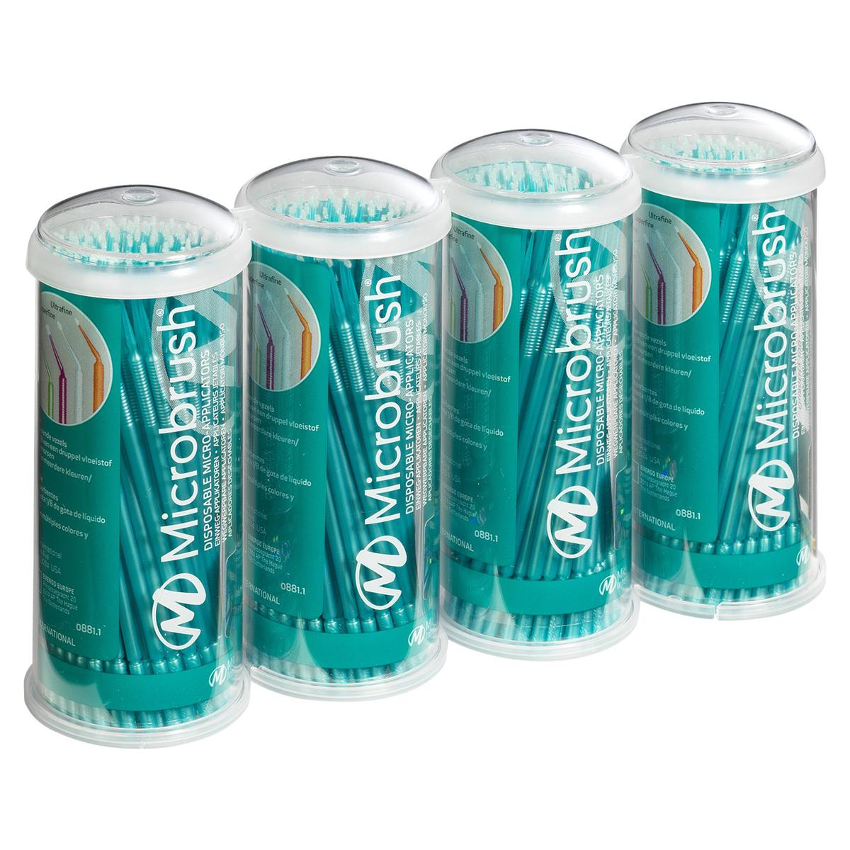 Microbrush in Tube verpakking - Ultrafine (0,5 mm) turquoise, 4x 100 stuks