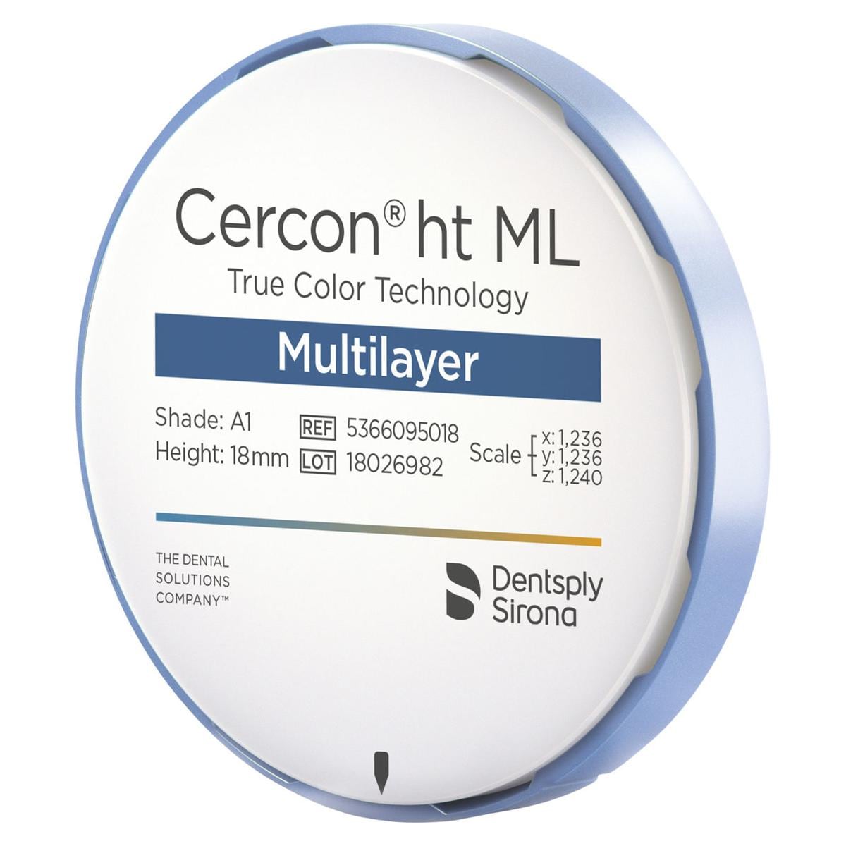 Cercon ht ML - Multilayer Disc -  98 mm - A1, dikte 18 mm