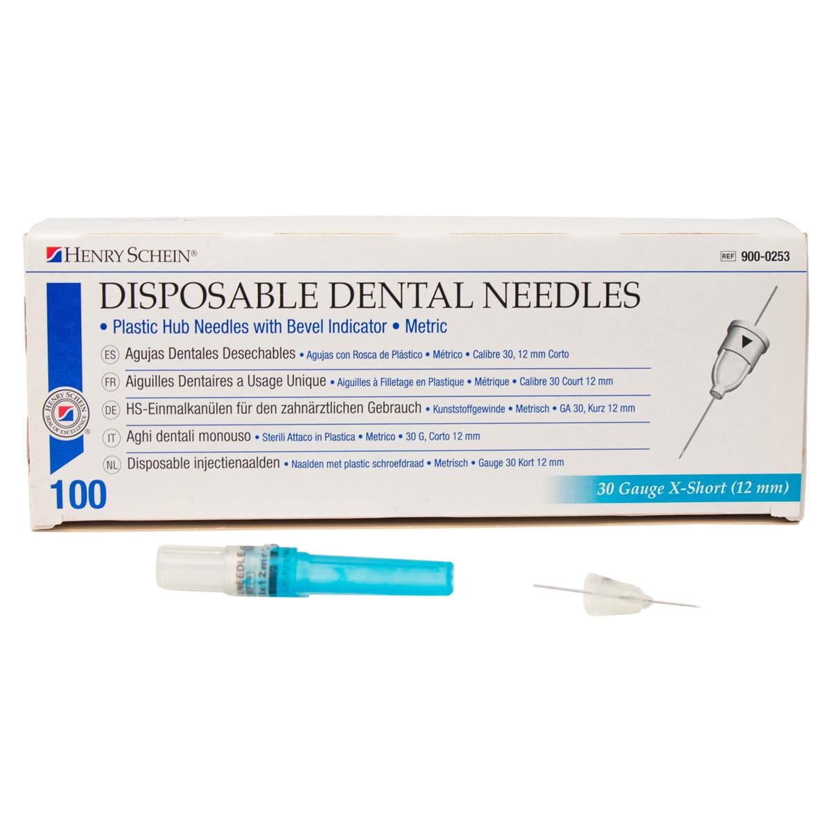 Disposable Dental Needles 27G - bleu, extra short 0,3 x 12 mm