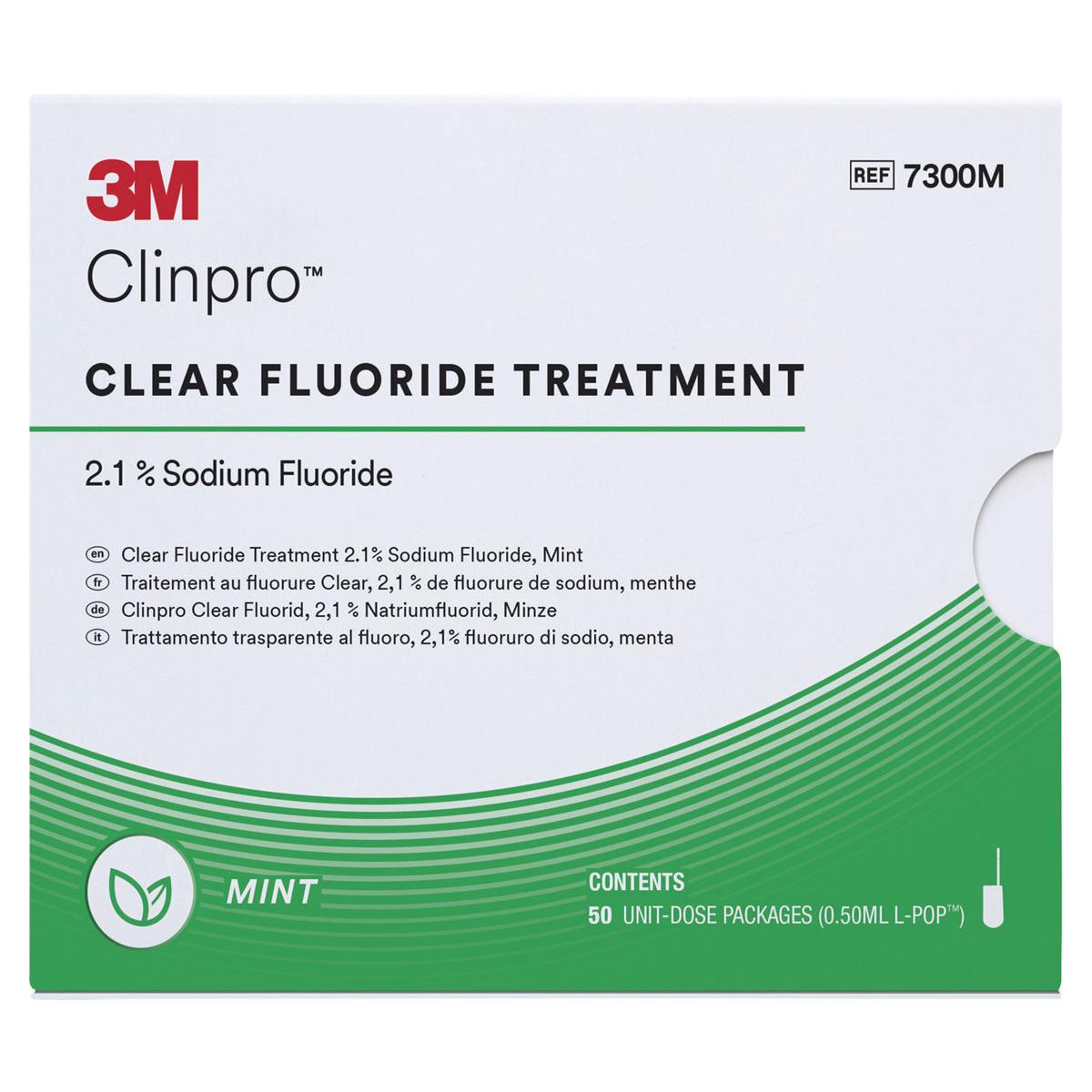 3M Clinpro Clear Fluorure, L-Pop - Menthe, 50 L-Pop traitement  usage unique  0,5 ml