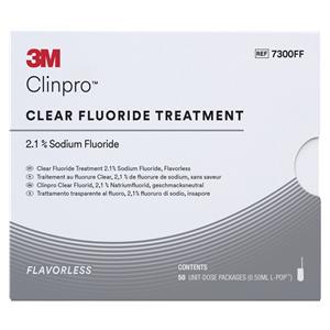 3M Clinpro Clear Fluorure, L-Pop - Sans saveur, 50 L-Pop traitement  usage unique  0,5 ml