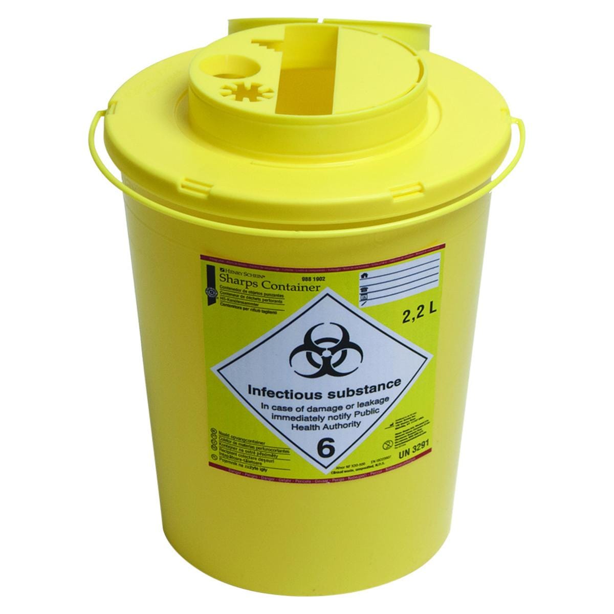 Sharps Container - 2,2 litres, rond,  14,5 x 20,4 cm