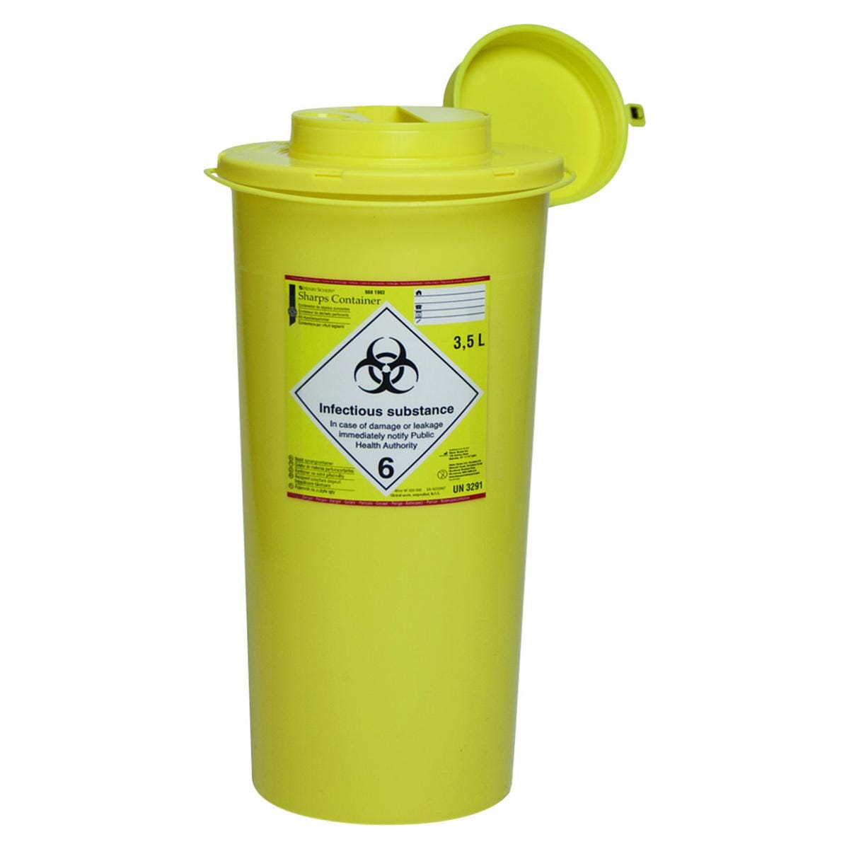 Naalden/afval container - 3,5 liter, rond,  14,5 x 31,4 cm