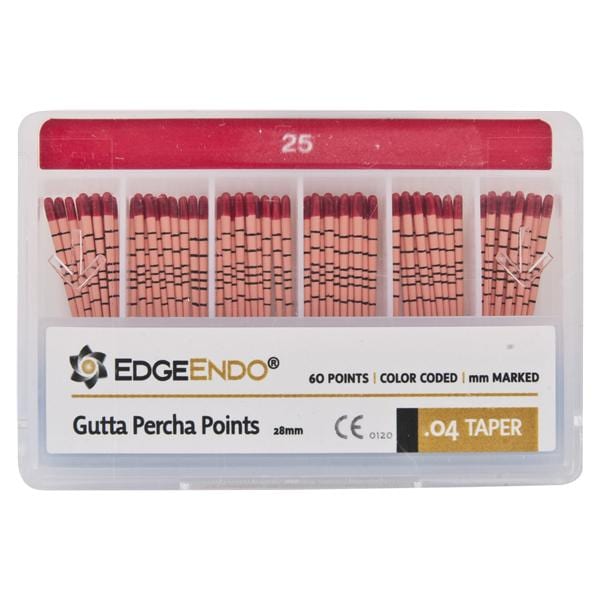 EdgeFile X7 Guttapercha points - Taper 04, ISO 25 (rood) 60 stuks