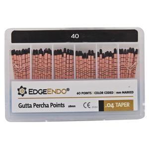 EdgeFile X7 Guttapercha points - Taper 04, ISO 40 (zwart) 60 stuks
