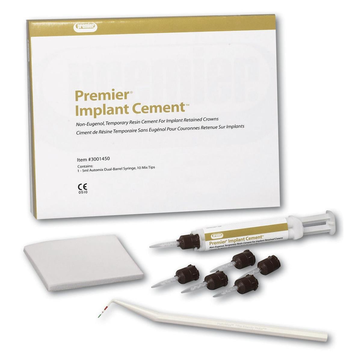 Implant cement - 1 seringue automix de 5 ml, 10 embouts de mlange et 1 bloc de mlange